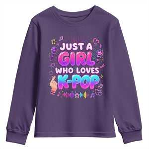 Kpop Lover Youth Sweatshirt Just a Girl Who Loves K-Pop Korean Music