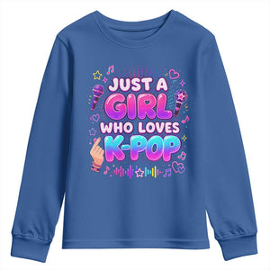 Kpop Lover Youth Sweatshirt Just a Girl Who Loves K-Pop Korean Music