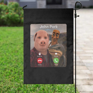 Tung Tung Tung Sahur John Pork Calling Garden Flag Tralalero Tralala Meme Brainrot Funny