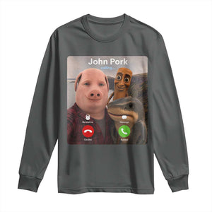 Tung Tung Tung Sahur John Pork Calling Long Sleeve Shirt Tralalero Tralala Meme Brainrot Funny