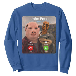 Tung Tung Tung Sahur John Pork Calling Sweatshirt Tralalero Tralala Meme Brainrot Funny
