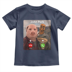 Tung Tung Tung Sahur John Pork Calling Toddler T Shirt Tralalero Tralala Meme Brainrot Funny
