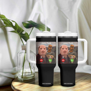 Tung Tung Tung Sahur John Pork Calling Tumbler With Handle Tralalero Tralala Meme Brainrot Funny