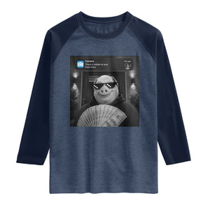 John Pork Meme Raglan Shirt There Is Motion At Your Front Door Funny Brainrot
