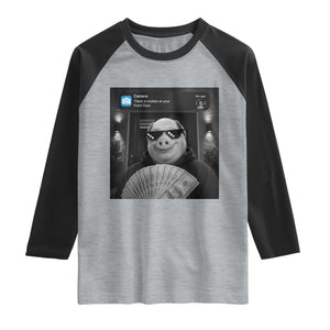 John Pork Meme Raglan Shirt There Is Motion At Your Front Door Funny Brainrot