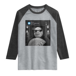 John Pork Meme Raglan Shirt There Is Motion At Your Front Door Funny Brainrot