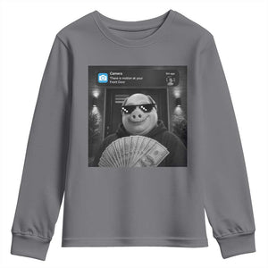 John Pork Meme Youth Sweatshirt There Is Motion At Your Front Door Funny Brainrot