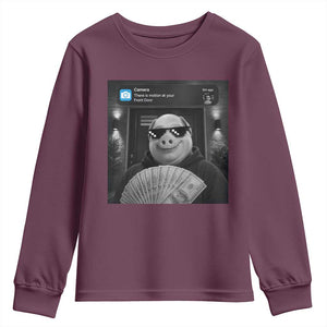 John Pork Meme Youth Sweatshirt There Is Motion At Your Front Door Funny Brainrot