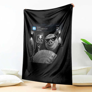 Tung Tung Tung Sahur John Pork Meme Brainrot Throw Blanket There Is Motion At Your Front Door