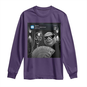 Tung Tung Tung Sahur John Pork Meme Brainrot Long Sleeve Shirt There Is Motion At Your Front Door