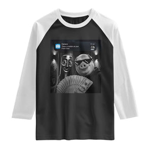 Tung Tung Tung Sahur John Pork Meme Brainrot Raglan Shirt There Is Motion At Your Front Door
