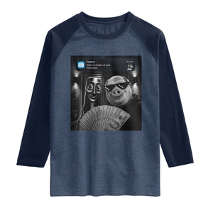 Tung Tung Tung Sahur John Pork Meme Brainrot Raglan Shirt There Is Motion At Your Front Door