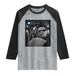 Tung Tung Tung Sahur John Pork Meme Brainrot Raglan Shirt There Is Motion At Your Front Door