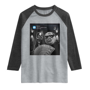 Tung Tung Tung Sahur John Pork Meme Brainrot Raglan Shirt There Is Motion At Your Front Door