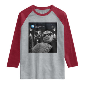 Tung Tung Tung Sahur John Pork Meme Brainrot Raglan Shirt There Is Motion At Your Front Door