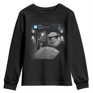 Tung Tung Tung Sahur John Pork Meme Brainrot Youth Sweatshirt There Is Motion At Your Front Door