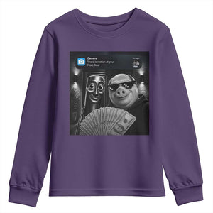 Tung Tung Tung Sahur John Pork Meme Brainrot Youth Sweatshirt There Is Motion At Your Front Door