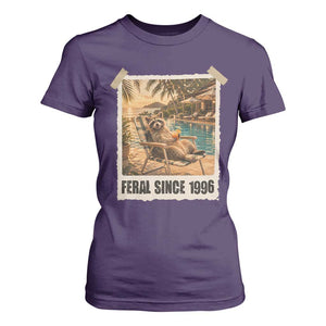 Funny Raccoon Feral Since 1996 30th Birthday T Shirt For Women Vintage 30 Year Old Gift