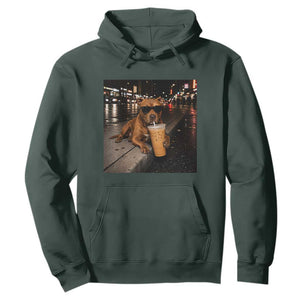 Funny Pitbull Drinking Iced Coffee Hoodie Vintage Pittie Dog Lovers Meme