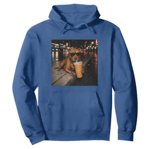 Funny Pitbull Drinking Iced Coffee Hoodie Vintage Pittie Dog Lovers Meme