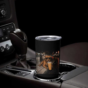 Funny Pitbull Drinking Iced Coffee Tumbler Cup Vintage Pittie Dog Lovers Meme
