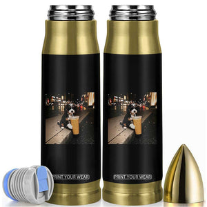 Bernedoodle Dog Drinking Iced Coffee Bullet Tumbler Funny Coffee Lover Gift for Dog Moms Dads TS10 Black Print Your Wear