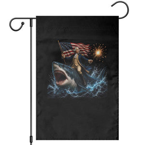 George Washington Riding Shark Garden Flag Funny 4th Of July Independence Day 1776 Meme American Flag