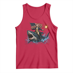 George Washington Riding Shark Tank Top Funny 4th Of July Independence Day 1776 Meme American Flag