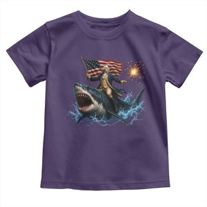George Washington Riding Shark Toddler T Shirt Funny 4th Of July Independence Day 1776 Meme American Flag
