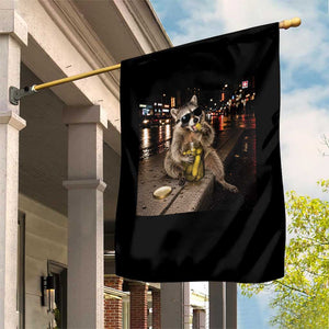 Funny Raccoon Eating Pickles Meme Garden Flag