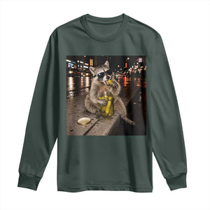 Funny Raccoon Eating Pickles Meme Long Sleeve Shirt