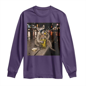 Funny Raccoon Eating Pickles Meme Long Sleeve Shirt