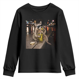 Funny Raccoon Eating Pickles Meme Youth Sweatshirt