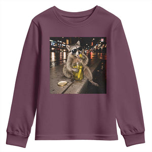 Funny Raccoon Eating Pickles Meme Youth Sweatshirt