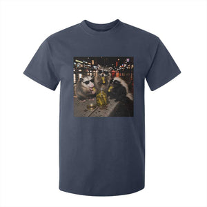 Funny Raccoon Skunk Possum Eating Pickles T Shirt For Kid Support Local Street Cats Retro Animal Meme
