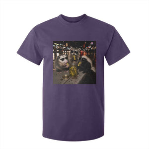 Funny Raccoon Skunk Possum Eating Pickles T Shirt For Kid Support Local Street Cats Retro Animal Meme