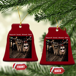 Support Local Street Cats Ceramic Ornament Funny Raccoon Skunk Possum Animal Meme TS10 Print Your Wear