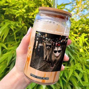 Support Local Street Cats Glass Can Funny Raccoon Skunk Possum Animal Meme