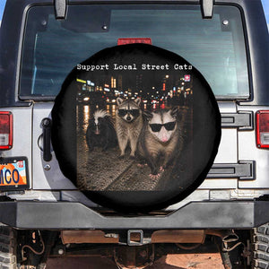 Support Local Street Cats Spare Tire Cover Funny Raccoon Skunk Possum Animal Meme