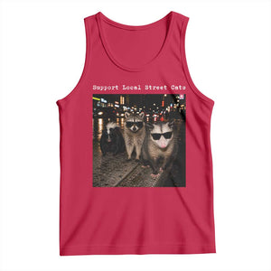 Support Local Street Cats Tank Top Funny Raccoon Skunk Possum Animal Meme