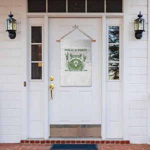 Raccoon 40th Birthday Garden Flag Funny Feral And Forty Vintage 1986 40 Year Old Gift