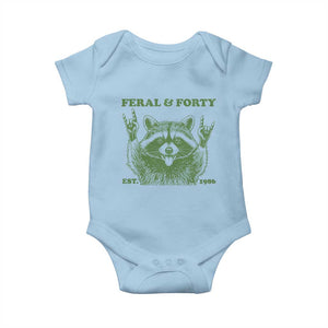 Raccoon 40th Birthday Baby Onesie Funny Feral And Forty Vintage 1986 40 Year Old Gift