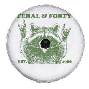 Raccoon 40th Birthday Spare Tire Cover Funny Feral And Forty Vintage 1986 40 Year Old Gift TS10 Print Your Wear