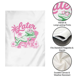 Later Gator Funny Alligator Meme Garden Flag Last Day of School Summer Vacation Teachers Kids
