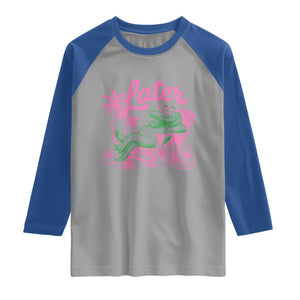Later Gator Funny Alligator Meme Raglan Shirt Last Day of School Summer Vacation Teachers Kids