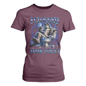 I Clogged Your Toilet Alpha Wolf Meme T Shirt For Women Funny Unhinged Stupid Brainrot
