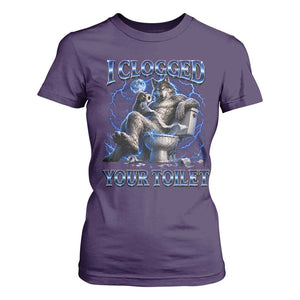 I Clogged Your Toilet Alpha Wolf Meme T Shirt For Women Funny Unhinged Stupid Brainrot