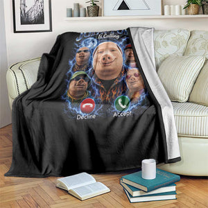 John Pork Calling Throw Blanket Funny Answer Call Phone Brainrot Meme Vintage Bootleg Graphic