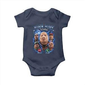 John Pork Calling Baby Onesie Funny Answer Call Phone Brainrot Meme Vintage Bootleg Graphic