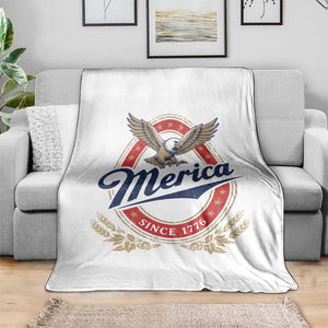 Retro Merica Eagle Funny 4th Of July Throw Blanket Vintage Independence Day 1776